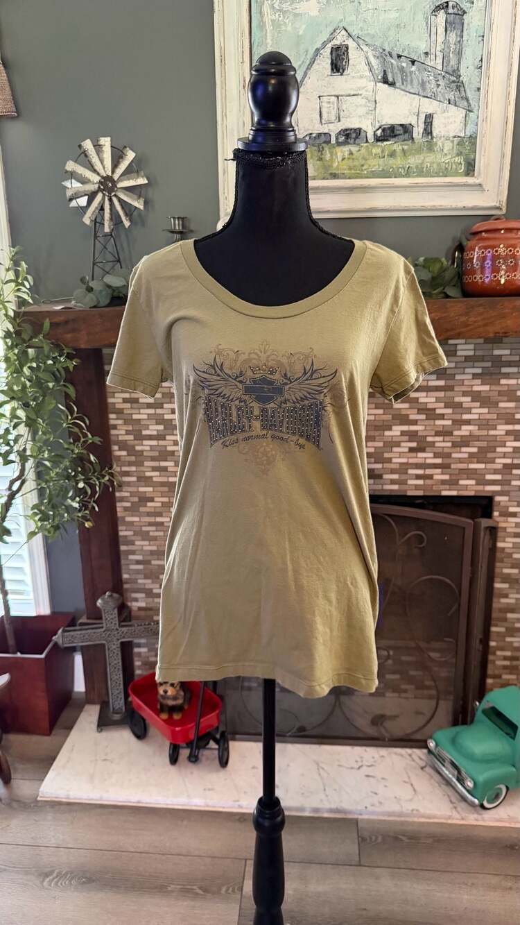 Harley-Davidson Smoky Mountain Pigeon Forge TN Women's Olive Green T-Shirt 2XL